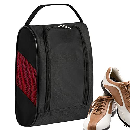 Teksome Golfschuhtasche, Golfschuhtasche Herren Damen, atmungsaktive Golfschuh-Tragetaschen für Socken, Tees, Golfbälle Damen und Herren, rot, 1 von Teksome