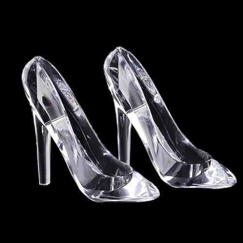Teksome Kristall High Heel Schuh Dekoration | Acryl Kristall Wohnkultur - Stilvolle Glas Pantoffel Dekoration Transparente Schreibtisch Dekoration für Mädchen Frauen Indoor von Teksome