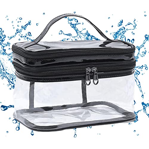 Teksome Transparente Make-up-Tasche – transparente große Make-up-Tasche, wasserdichte Reißverschlusstasche, Reise-Kosmetiktasche für Frauen und Mädchen, Kulturbeutel von Teksome