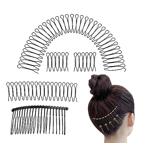 Teksome Unsichtbarer Fixierkamm für fragmentiertes Haar, unsichtbarer U-Pin – Haar-Hochsteckfrisur-Werkzeug, dekorativer Mini-Pony-Halter für Frauen und Mädchen, Frisur, Haarkämme für Frauen und von Teksome