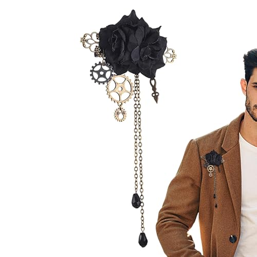Teksome Vintage Haarspangen für Frauen - Gothic Haarspangen - Steampunk Brosche Pins Floral Gear Charm Ketten Haarspange Gothic Haarnadel Vintage Haarschmuck Teksome Vintage Haarspangen für Frauen - Gothic Haarspangen - Steampunk Brosche Pins Floral Gear Charm Ketten Haarspange Gothic Haarnadel Vintage Haarschmuck von Teksome