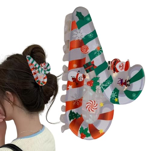 Teksome Weihnachten Haarklammer Cartoon Weihnachten Haarspange Dicke Haarspange Weihnachten Zubehör Mode Urlaub Haarschmuck für Frauen Mädchen von Teksome