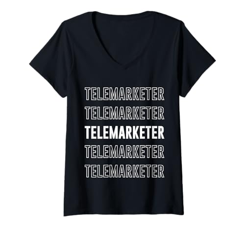 Damen Telemarketer T-Shirt mit V-Ausschnitt Damen Telemarketer T-Shirt mit V-Ausschnitt von Telemarketer Apparel