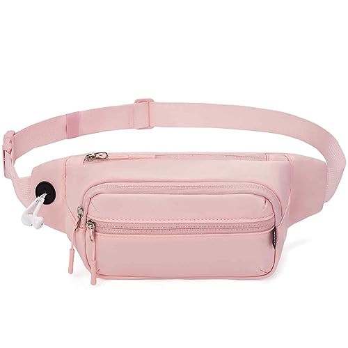 Telena Bauchtasche Damen Gürteltasche Klein Brusttasche Fanny Pack für Frauen Brustbeutel Klein Umhängetasche Nylon Crossbody Bag,Rosa von Telena