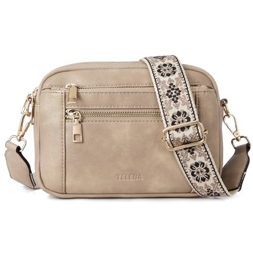 Telena Damen Crossbody Bag mit verstellbarem Farbigem Riemen, Damen Umhängetasche aus PU Leder, Schultertasche für Frauen Telena Damen Crossbody Bag mit verstellbarem Farbigem Riemen, Damen Umhängetasche aus PU Leder, Schultertasche für Frauen von Telena