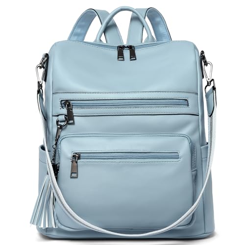 Telena Damen Rucksack Elegant Lederrucksack Freizeitrucksack Rucksack Handtasche 2 in 1 Casual Blau von Telena