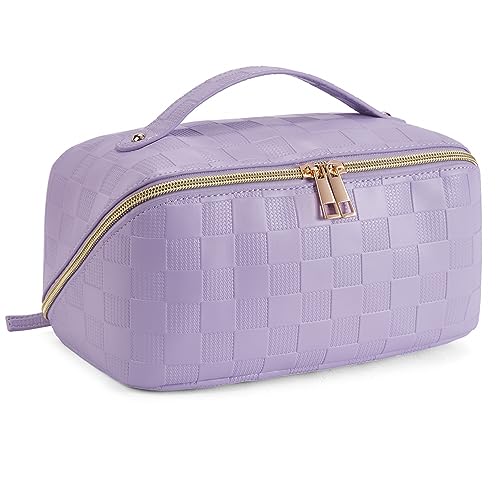 Telena Kulturbeutel für Damen aus PU-Leder, Reise-Kosmetiktasche Waschtasche Frauen Make-up Taschen Kofferorganizer Bag von Telena