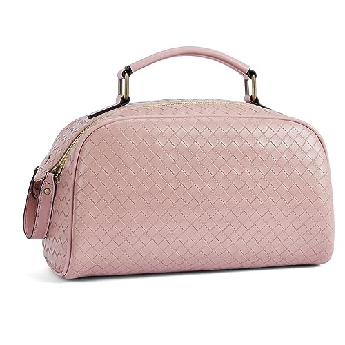 Telena Kulturbeutel für Damen und Herren aus PU-Leder, Kulturtasche zum aufhängen, Reise-Kosmetiktasche Waschtasche Frauen Make-up Taschen Kofferorganizer Bag,Rosa von Telena