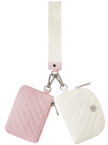 Telena Mini Wristlet Geldbörsen Damen kleine Portemonnaie mit Reißverschluss Münztasche Canvas Wallet für Sport von Telena