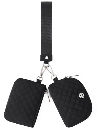 Telena Mini Wristlet Geldbörsen Damen kleine Portemonnaie mit Reißverschluss Münztasche Canvas Wallet für Sport von Telena