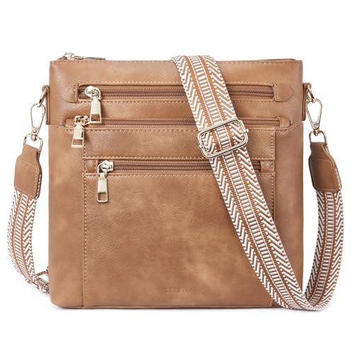 Telena Umhängetaschen für Damen, Kunstleder Cross Body Geldbörsen Handtasche Damen mit Verstellbarem Riemen von Telena