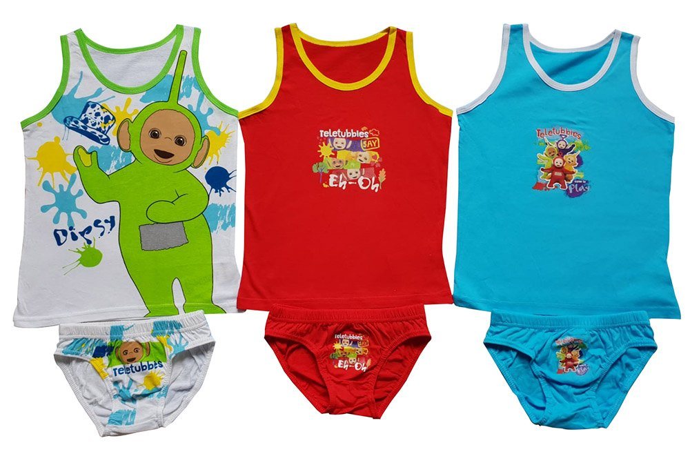 Teletubbies Slip Teletubbies Unterwäsche 6tlg. Set Jungen Gr. 122 (6-St) inkl. Unterhemden von Teletubbies