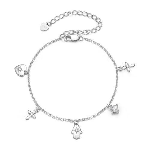 Amulett-Armband, 925 Sterling Silber Armband für Frauen von Teleye