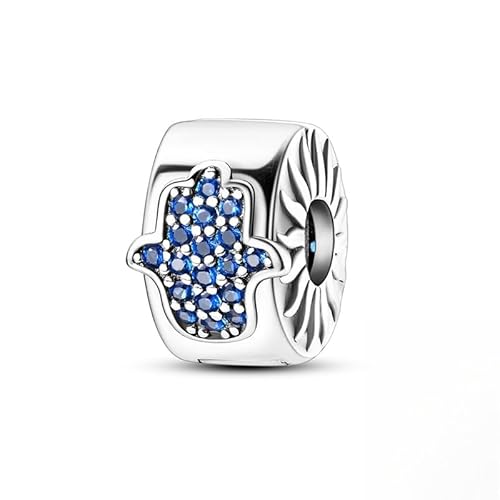 Auge und Handfläche Fastener Charm, 925 Sterling Silber Charm Armband Zubehör, kompatibel mit Pandora Armband Halskette von Teleye