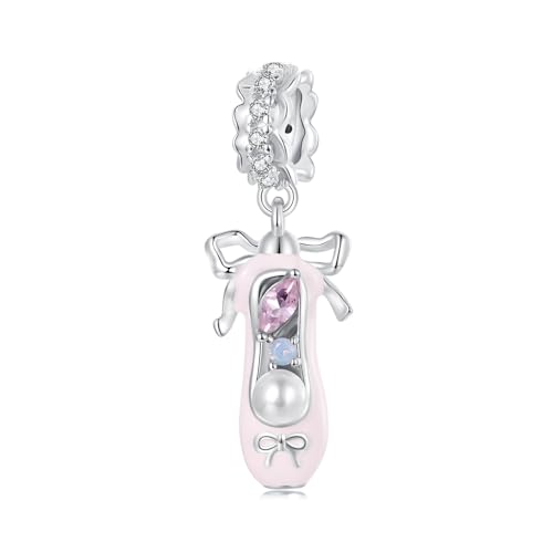 Ballettschuh-Anhänger-Charm aus 925er-Sterlingsilber, passend für Pandora-Armband-Halskette, SCC2761 von Teleye