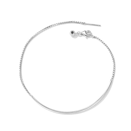 Basic Chain Link Armreif, 925 Sterling Silber Armband für Frauen von Teleye