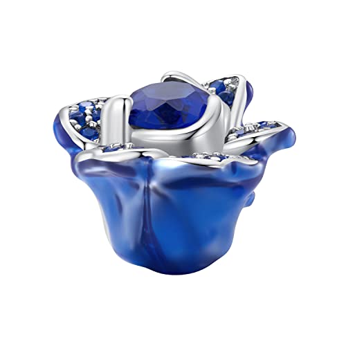 Blaue Rose Charm 925 Sterling Silber Charm passt für Pandora Armband Halskette Blaue Rose Charm 925 Sterling Silber Charm passt für Pandora Armband Halskette von Teleye