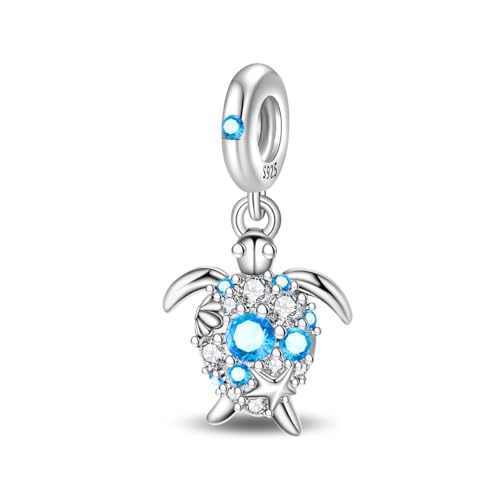 Blaue Schildkröte Anhänger Charm, Charme für Armband, Kompatibel mit Pandora Armband Halskette Blaue Schildkröte Anhänger Charm, Charme für Armband, Kompatibel mit Pandora Armband Halskette von Teleye