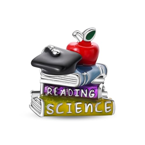 Book Lover 's Bead Charm, Charme für Armband, Kompatibel mit Pandora Armband Halskette von Teleye