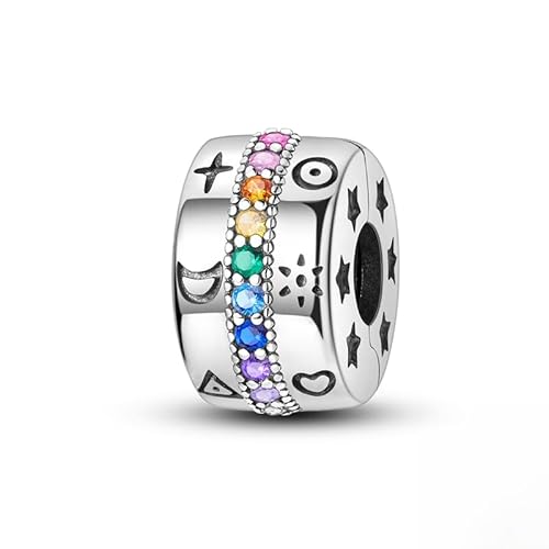 Bunte Symbol Fastener Charm, 925 Sterling Silber Charm Armband Zubehör, kompatibel mit Pandora Armband Halskette, Geschenk für Frauen Bunte Symbol Fastener Charm, 925 Sterling Silber Charm Armband Zubehör, kompatibel mit Pandora Armband Halskette, Geschenk für Frauen von Teleye