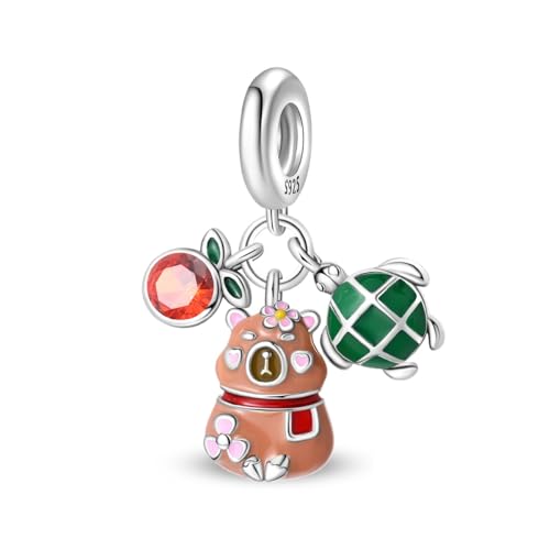 Capybara Freizeit Anhänger Charm, Charme für Armband, Kompatibel mit Pandora Armband Halskette von Teleye