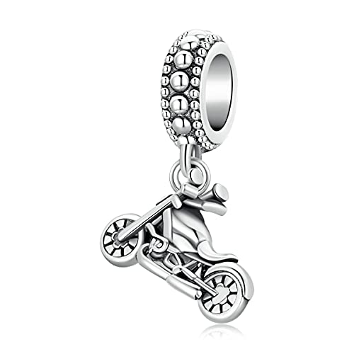 Cooler Motorrad-Charm aus 925er Sterlingsilber, passend für Pandora-Armband-Ketten von Teleye