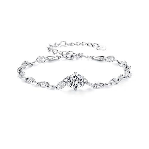 Cubic Zirkonia Glitter Armband, 925 Sterling Silber Armband für Frauen von Teleye