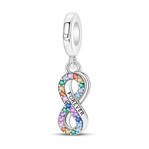 Dazzling Eternal Love Anhänger Charm, Perlenarmband Charm, Fit für 3mm-4,5mm Armbänder von Teleye