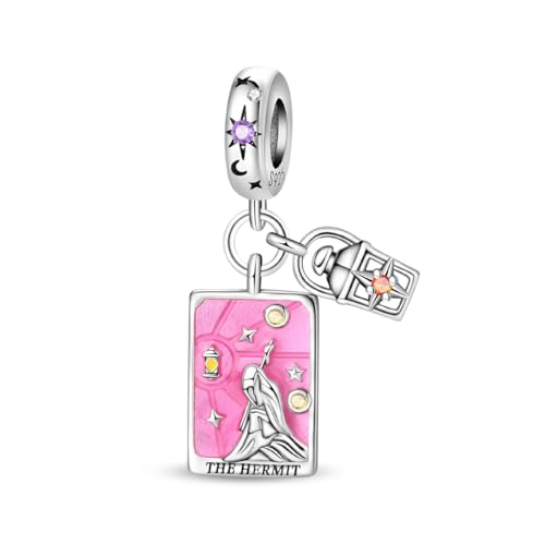 Der Einsiedler Upright Tarot Anhänger Charm, Charme für Armband, kompatibel mit Pandora Armband Halskette Der Einsiedler Upright Tarot Anhänger Charm, Charme für Armband, kompatibel mit Pandora Armband Halskette von Teleye