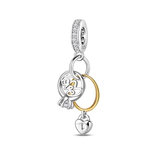 Diamond Ring Love Anhänger Charm, Charme für Armband, kompatibel mit Pandora Armband Halskette Diamond Ring Love Anhänger Charm, Charme für Armband, kompatibel mit Pandora Armband Halskette von Teleye
