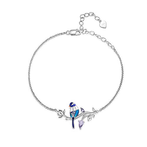 Eisvogel Perlenarmband, 925 Sterling Silber Armband für Frauen von Teleye