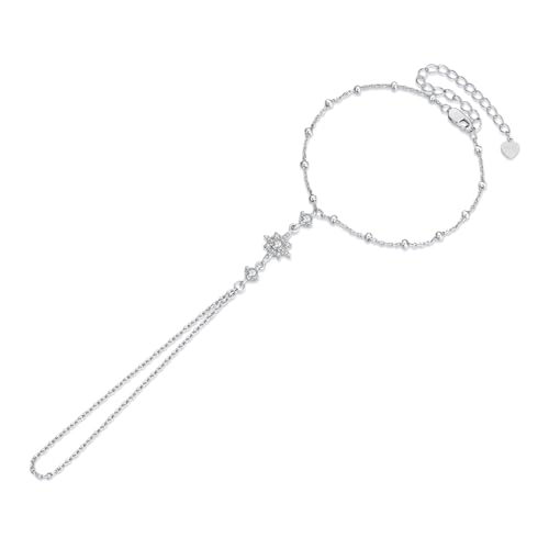 Geometrisches Ringarmband, 925 Sterling Silber Armband für Frauen von Teleye