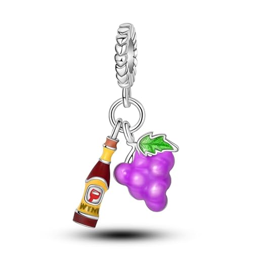 Grape Two - In - One Anhänger Charm, Perlenarmband Charm, Fit für 3mm-4,5mm Armbänder von Teleye