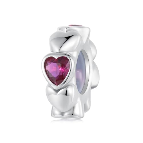 Herz-Spacer-Perlen-Charm aus 925er-Sterlingsilber, passend für Pandora-Armband-Halskette, SCC2778 von Teleye