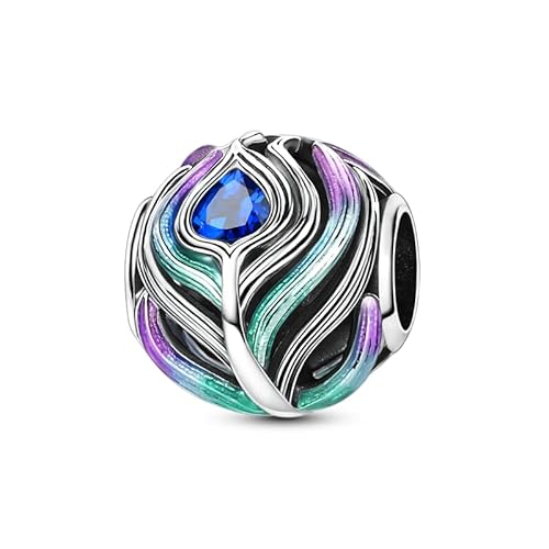 Herzförmiger Zirkon-Feder-Charme, Charme für Armband, Kompatibel mit Pandora-Armband-Halskette Herzförmiger Zirkon-Feder-Charme, Charme für Armband, Kompatibel mit Pandora-Armband-Halskette von Teleye