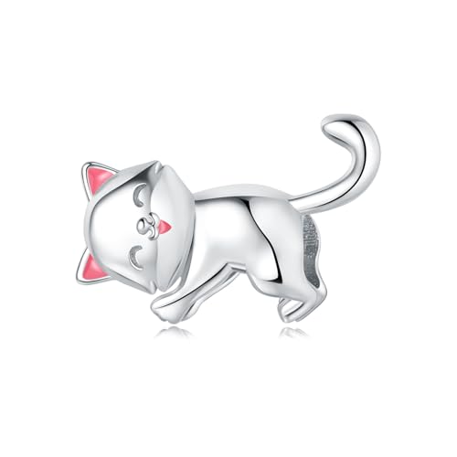 Katze Perlen t Charm, 925 Sterling Silber Charm Armband Zubehör, kompatibel mit Pandora Armband Halskette, Geschenk für Frauen Katze Perlen t Charm, 925 Sterling Silber Charm Armband Zubehör, kompatibel mit Pandora Armband Halskette, Geschenk für Frauen von Teleye