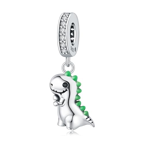 Kleiner Dinosaurier Anhänger Charm, 925 Sterling Silber Charm Armband Zubehör, Kompatibel mit Pandora Armband Halskette von Teleye