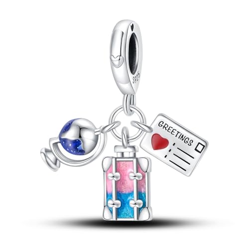 Koffer Charme, 925 Sterling Silber Charm Armband Zubehör, Kompatibel mit Pandora Armband Halskette, Geschenk für Frauen Koffer Charme, 925 Sterling Silber Charm Armband Zubehör, Kompatibel mit Pandora Armband Halskette, Geschenk für Frauen von Teleye