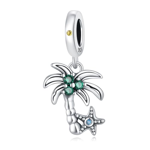 Kokosnuss Baum und Seestern Anhänger Charm, 925 Sterling Silber Charm Armband Zubehör, kompatibel mit Pandora Armband Halskette, Geschenk für Frauen Kokosnuss Baum und Seestern Anhänger Charm, 925 Sterling Silber Charm Armband Zubehör, kompatibel mit Pandora Armband Halskette, Geschenk für Frauen von Teleye