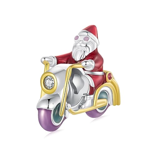 Leuchtender Weihnachtsmann-Charm aus 925er Sterlingsilber, passend für Pandora-Armband-Halskette, SCC2645 von Teleye