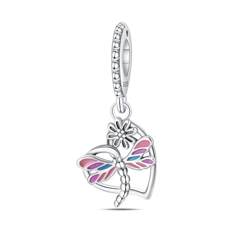 Libelle und Gänseblümchen Anhänger Charm, 925 Sterling Silber Charm Armband Zubehör, kompatibel mit Pandora Armband Halskette, Geschenk für Frauen Libelle und Gänseblümchen Anhänger Charm, 925 Sterling Silber Charm Armband Zubehör, kompatibel mit Pandora Armband Halskette, Geschenk für Frauen von Teleye