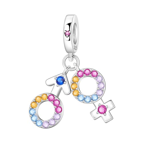 Männliche und weibliche Symbol Anhänger Charm, Charme für Armband, kompatibel mit Pandora Armband Halskette Männliche und weibliche Symbol Anhänger Charm, Charme für Armband, kompatibel mit Pandora Armband Halskette von Teleye