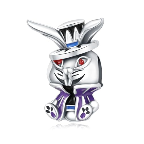Magic Rabbit Beads Charm, 925 Sterling Silber Charm Armband Zubehör, kompatibel mit Pandora Armband Halskette von Teleye