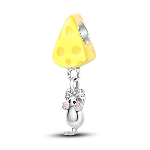 Maus stehlen Käse String Bead Charm, Perlenarmband Charm, Fit für 3mm-4,5mm Armbänder von Teleye