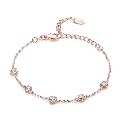 Minimalistisches Schönheitsarmband, 925 Sterling Silber Armband für Frauen von Teleye