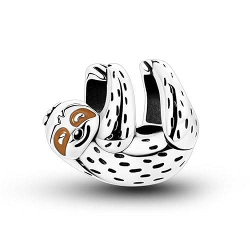 Relaxed Sloth Hugging Beads Charm, 925 Sterling Silber Charm Armband Zubehör, Kompatibel mit Pandora Armband Halskette von Teleye