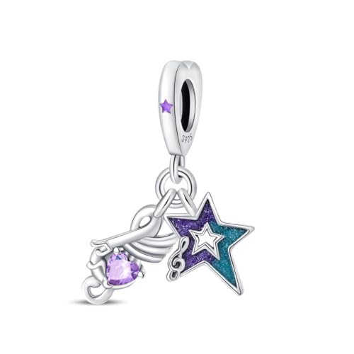 Rock Star Anhänger Charm, 925 Sterling Silber Charm Armband Zubehör, kompatibel mit Pandora Armband Halskette, Geschenk für Frauen von Teleye