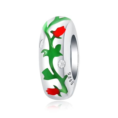 Rose Epoxy Beads Charm, 925 Sterling Silber Charm Armband Zubehör, Kompatibel mit Pandora Armband Halskette, Geschenk für Frauen Rose Epoxy Beads Charm, 925 Sterling Silber Charm Armband Zubehör, Kompatibel mit Pandora Armband Halskette, Geschenk für Frauen von Teleye