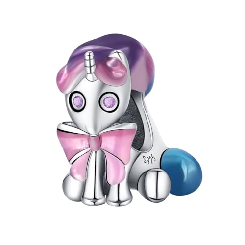 Schillernde Einhorn Perlen Charme, Charme für Armband, kompatibel mit Pandora Armband Halskette von Teleye