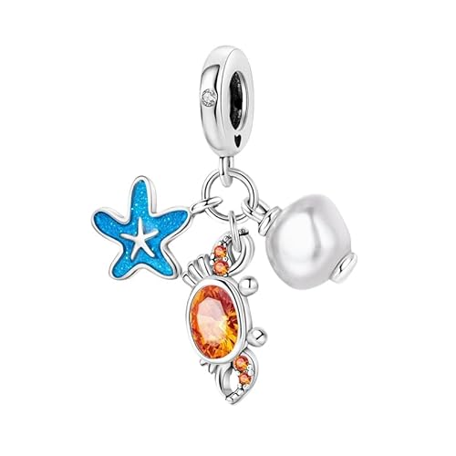 Seestern, Krabbe und Perle Charme, 925 Sterling Silber Charme Armband Zubehör, kompatibel mit Pandora Armband Halskette, Geschenk für Frauen Seestern, Krabbe und Perle Charme, 925 Sterling Silber Charme Armband Zubehör, kompatibel mit Pandora Armband Halskette, Geschenk für Frauen von Teleye
